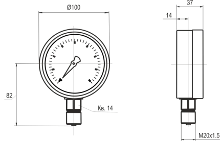 Манометр МТ-3У-М радіальний