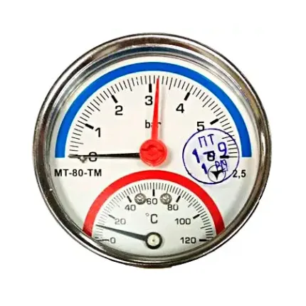 Термоманометр МТ-80-ТМ осьовий 6 bar 120°C
