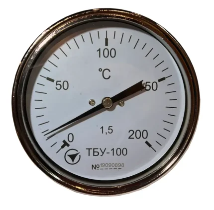 Термометр біметалічний осьовий ТБУ-100/100 кл. 1,5 (0 ... + 200 ° C)