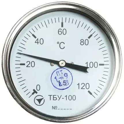 Термометр біметалічний осьовий ТБК-100/50 кл. 1,5 (0...+120°C)