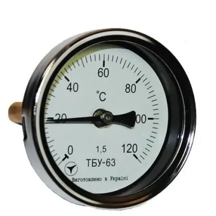 Термометр біметалічний осьовий ТБУ-63/100 кл. 1,5 (0...+160°C)