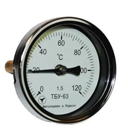 Термометр біметалічний осьовий ТБК-63/50 кл. 1,5 (0...+120°C)