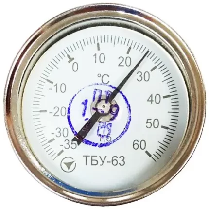 Термометр біметалічний осьовий ТБК-63/50 кл. 1,5 (-35...+60°C)