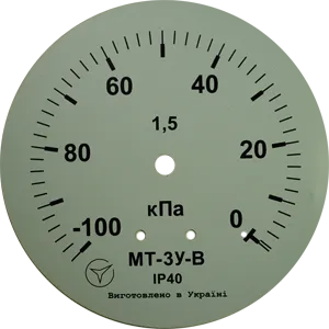Вакуумметр гліцериновий МТ-3У (-100 ... 0 кПа) кл. 1,5 М20х1,5